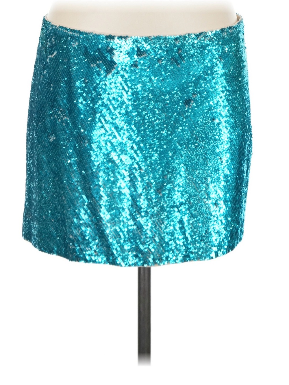 Haute Hippie Turquoise Sequin Silk Mini Skirt - Women's Skirt